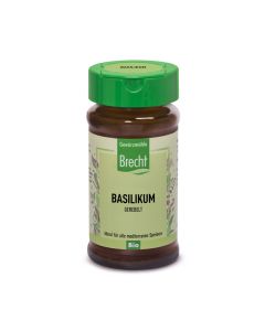 Basilikum gerebelt im Glas