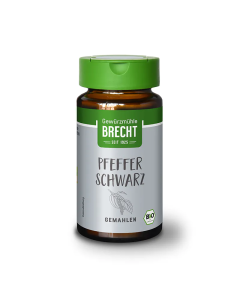 Pfeffer schwarz gemahlen im Glas