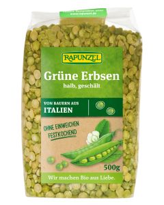 Erbsen grün, halb, geschält