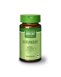 Koriander gemahlen im Glas